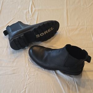 Sorel Men's Black Leather Chelsea Boots